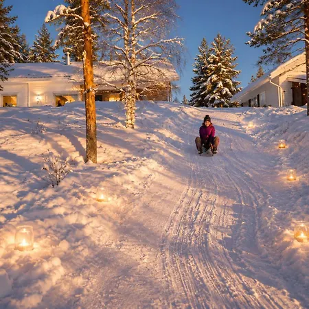 Villa Nordic In With A Private Sledding Hill, Sauna & Cozy Family Rovaniemi